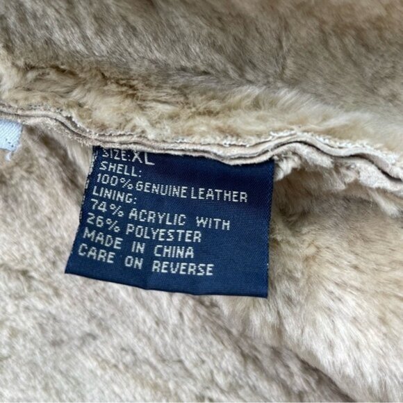 Vintage‎ Leather Shearling Y2K Jacket - Picture 9 of 12